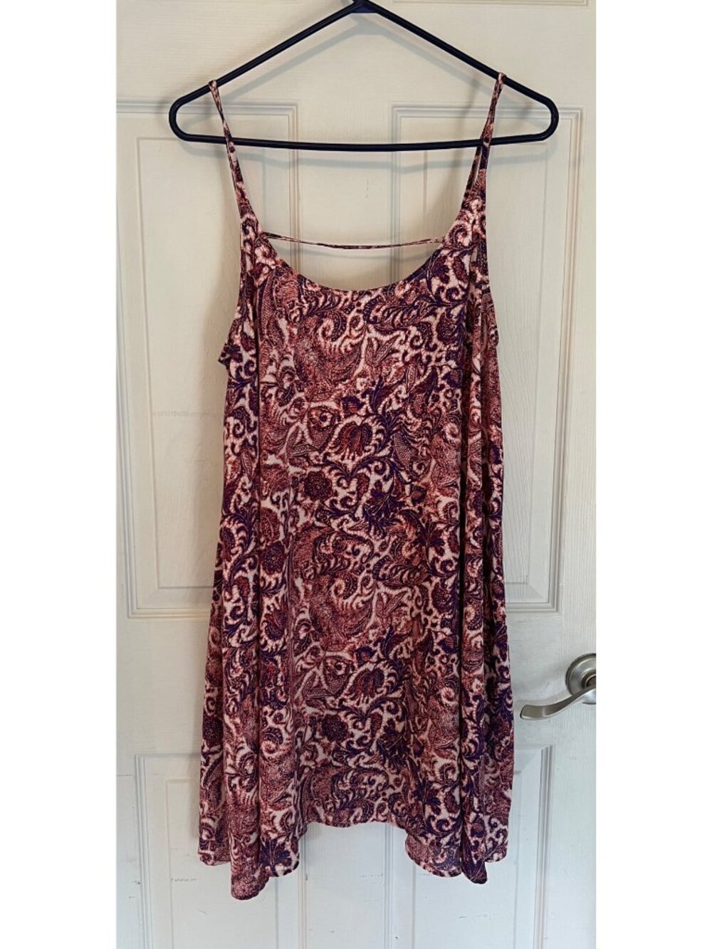 Free People Emily Intimately Slip Dress Purple Pink Floral Paisley Mini Flowy M - Picture 2 of 8